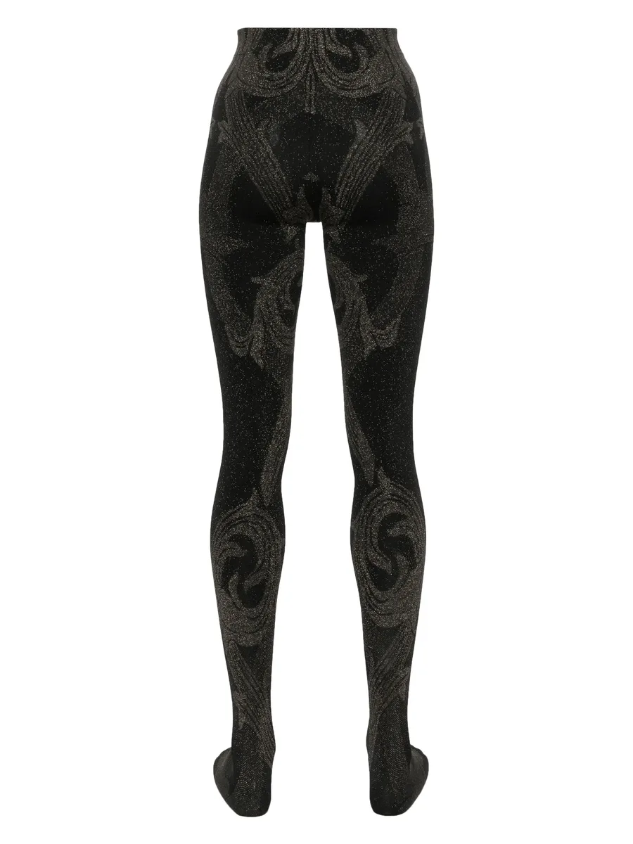 x ETRO metallic-threading jacquard tights 4