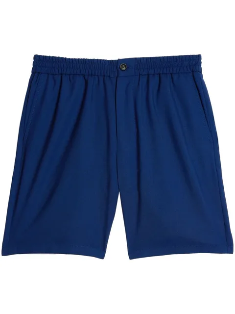 straight-leg wool shorts