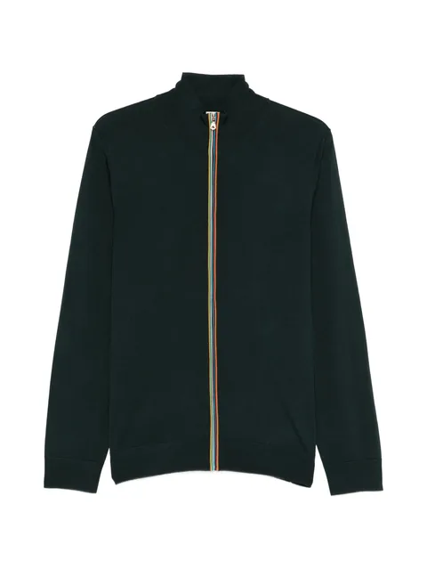 Signature Stripe zip through cardigan
