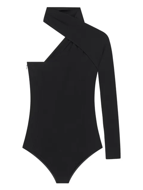 one-shoulder twisted bodysuit