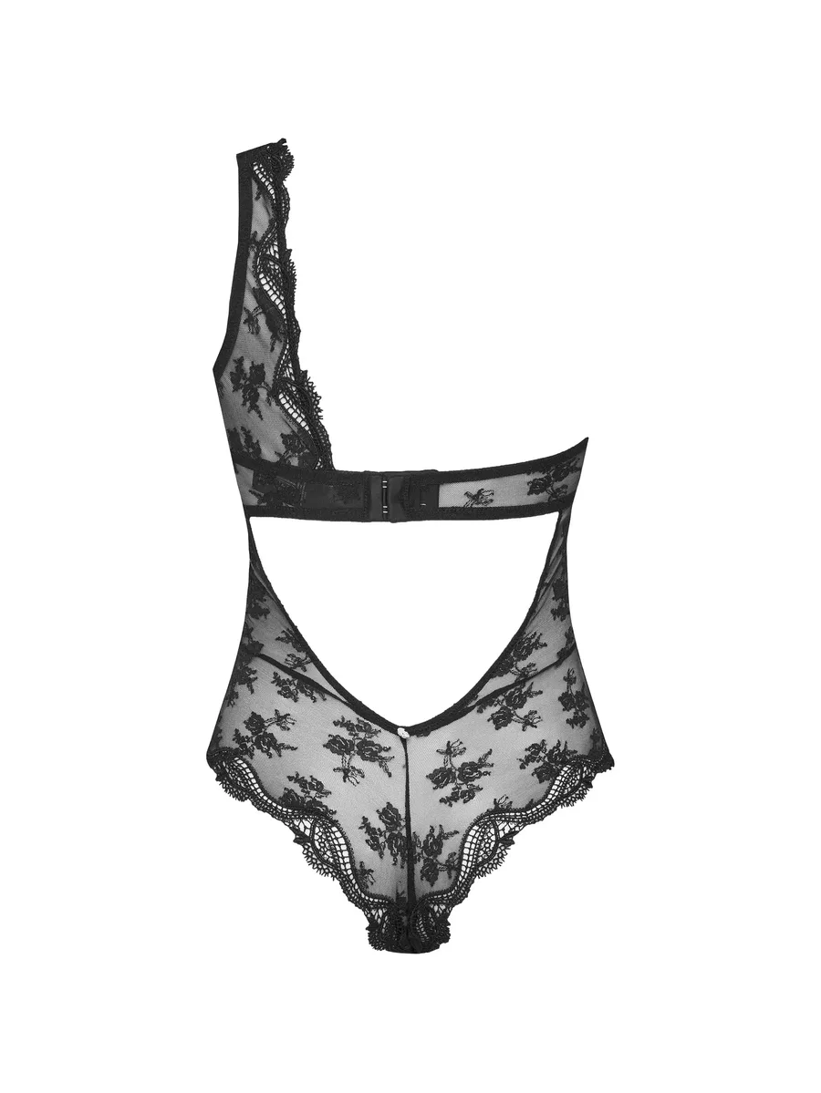 Louise one-shoulder floral-lace bodysuit 4