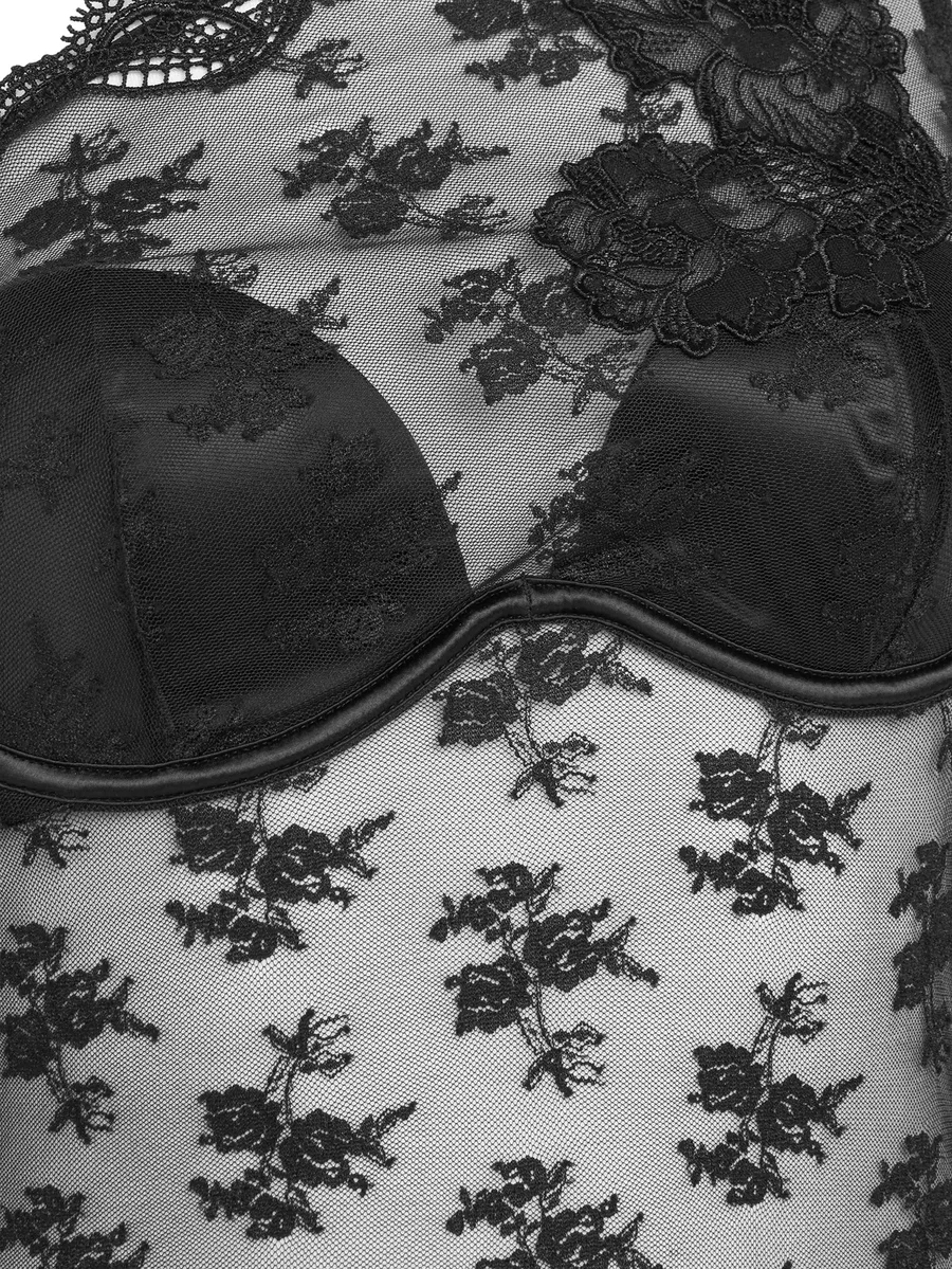 Louise one-shoulder floral-lace bodysuit 6