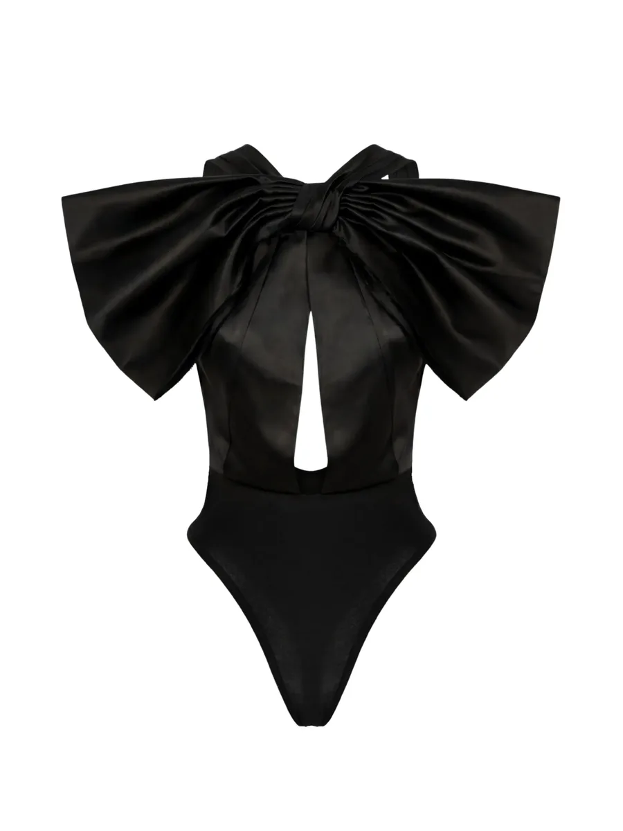 x Lia Aram bow-detail bodysuit 2