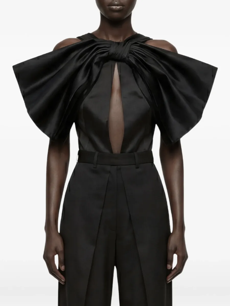 x Lia Aram bow-detail bodysuit 7
