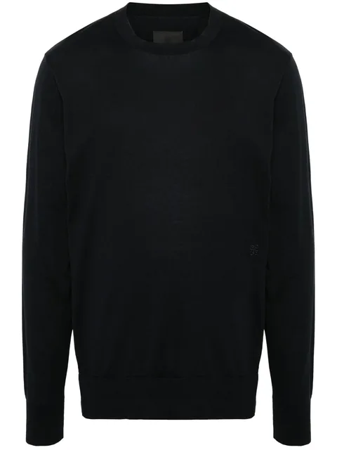 crew-neck fine-knit jumper