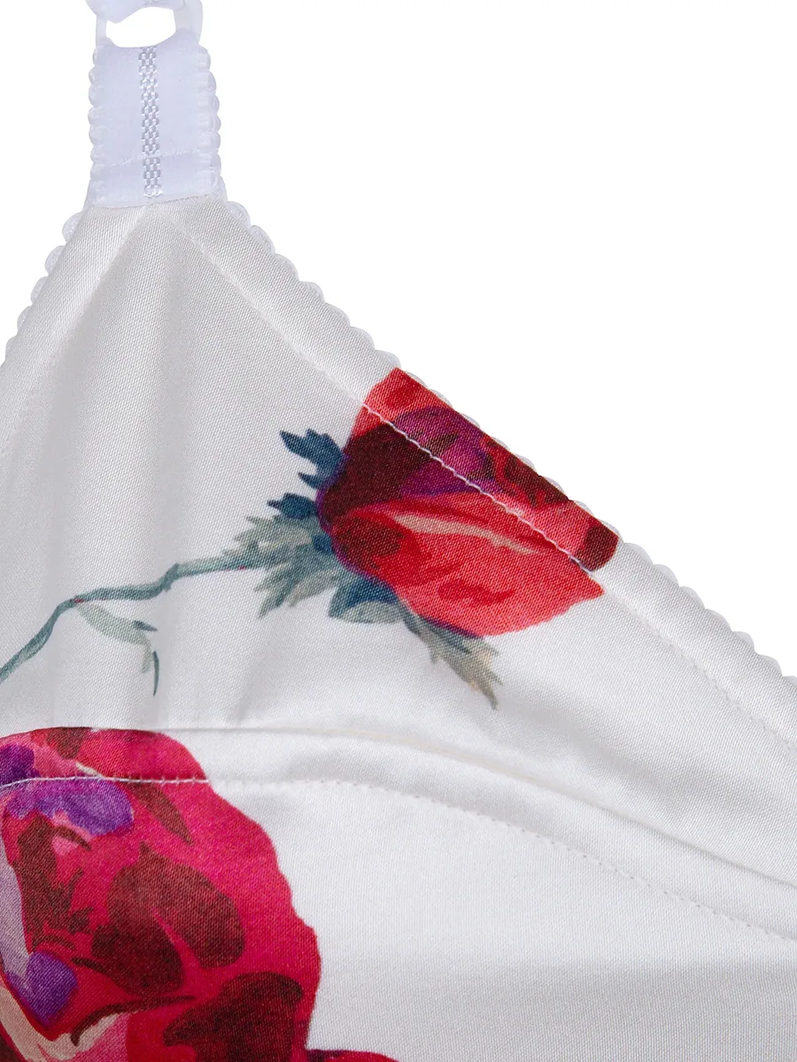 floral-print satin bra 6