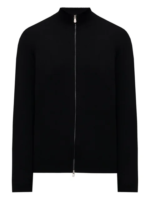 zip-neck cashmere cardigan