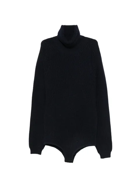 ribbed-knit roll-neck bodysuit