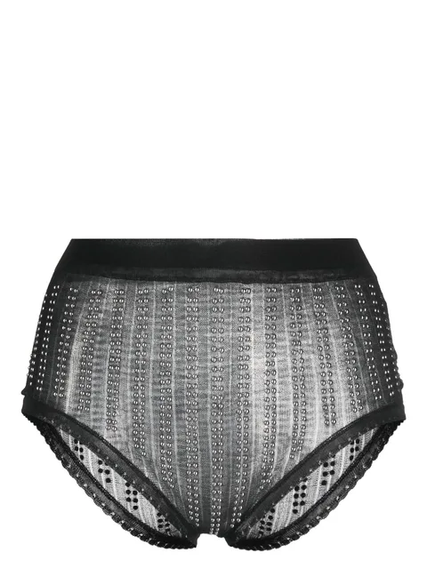 bead-embellished high waist briefs