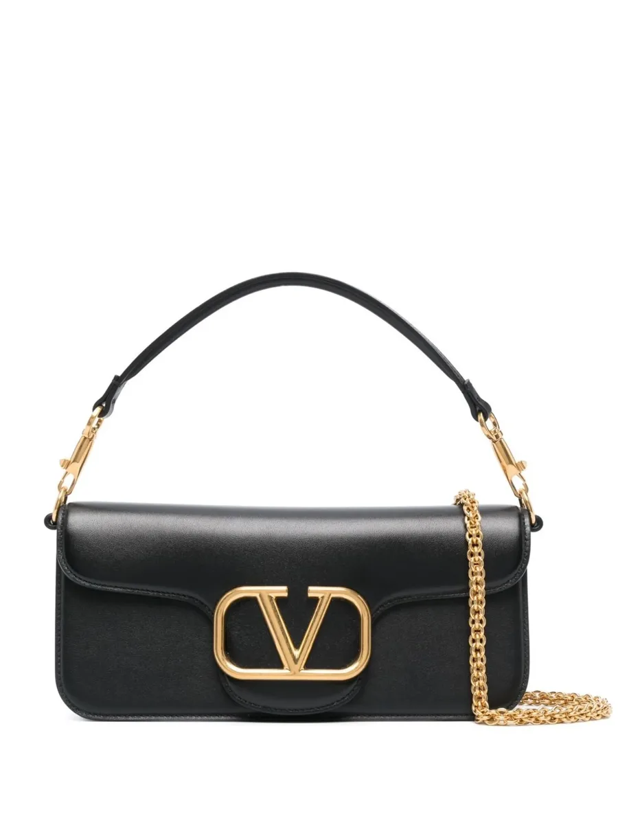 logo-plaque leather shoulder bag 1