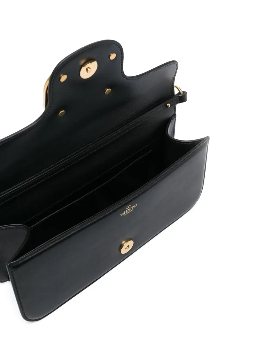 logo-plaque leather shoulder bag 5