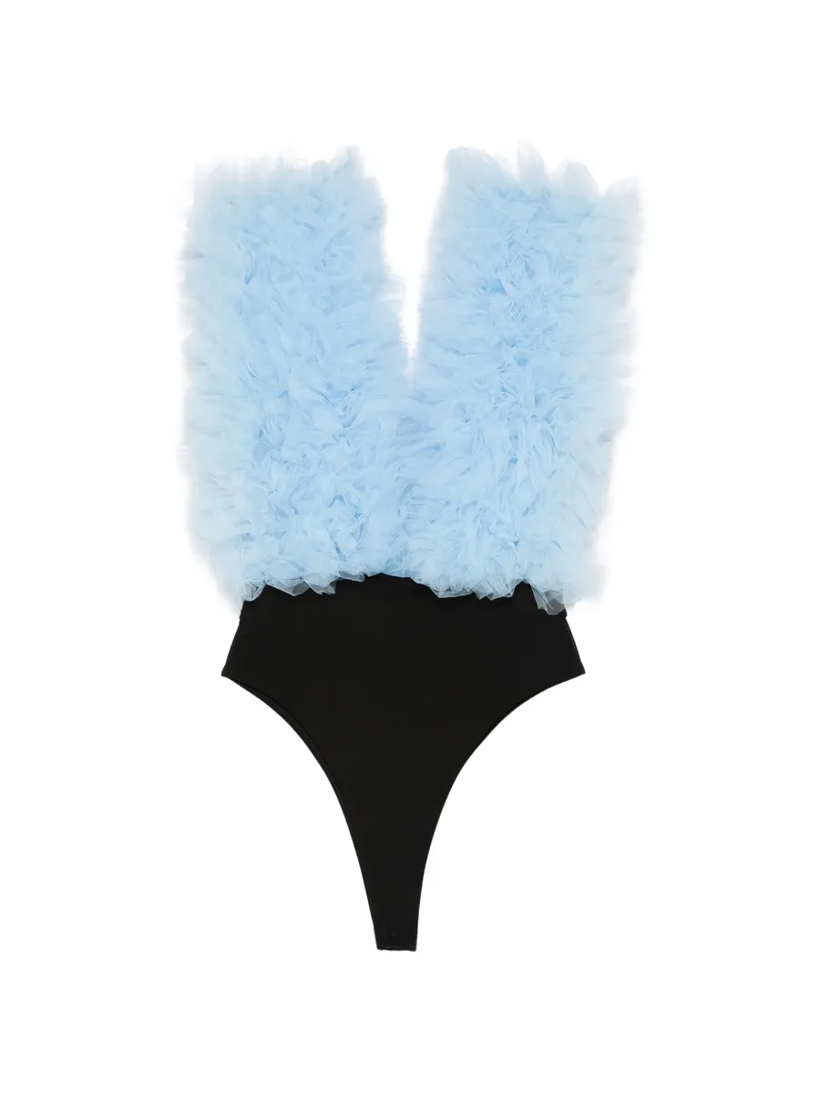 ruffled tulle-panel bodysuit 4