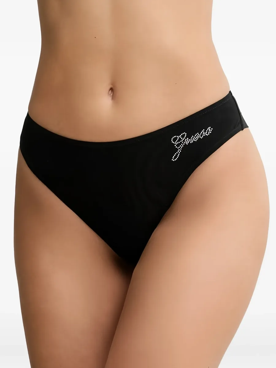 rhinestone-logo T-shirt and briefs set 6