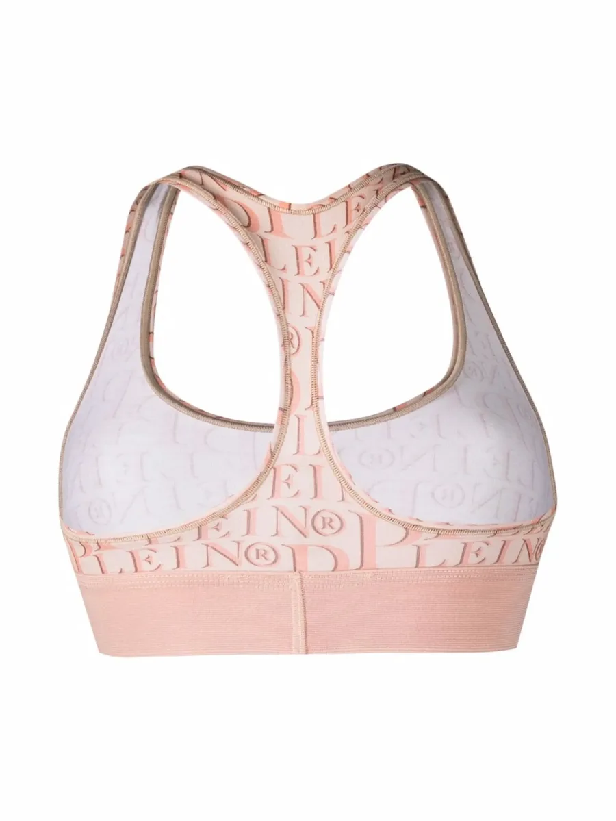 logo-print studded bra 4