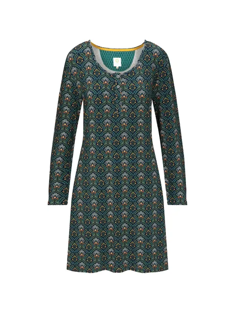 long-sleeve patterned nightdress