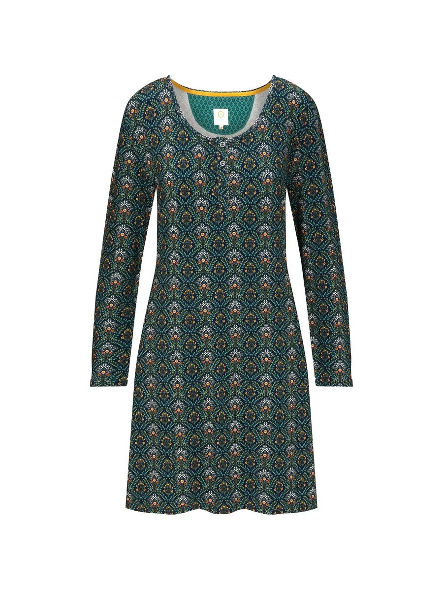 long-sleeve patterned nightdress 1