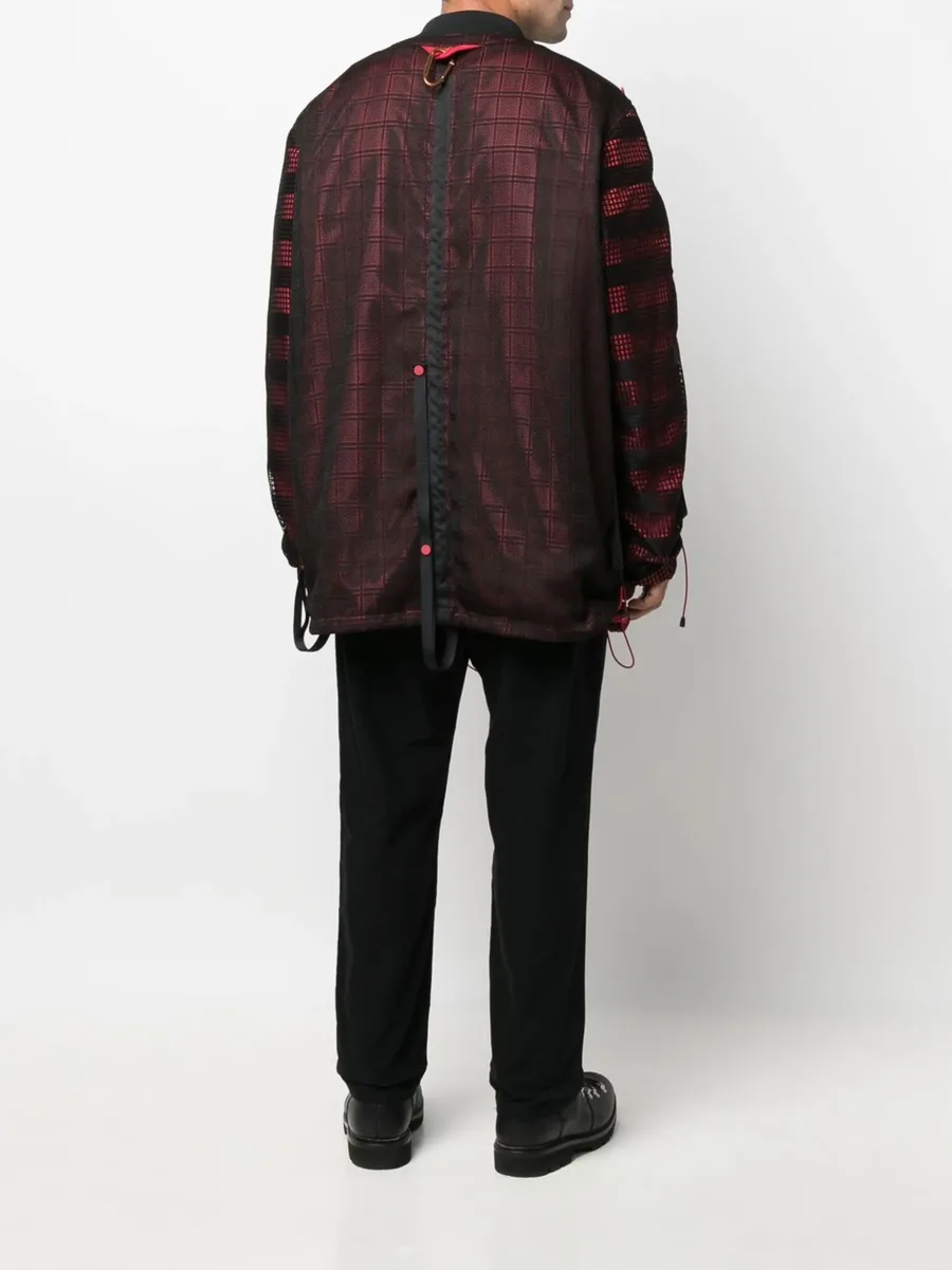 mesh panelled zip-up jacket 8