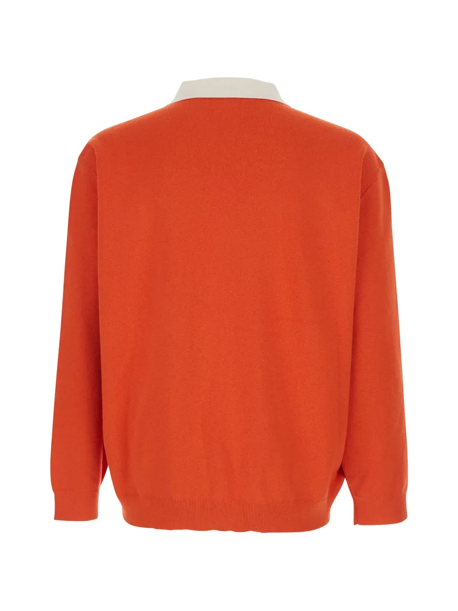 logo-print V-neck sweatshirt 4