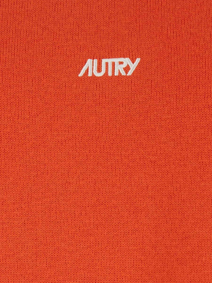 logo-print V-neck sweatshirt 6