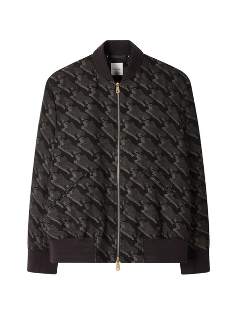 rabbit-patterned zip bomber jacket