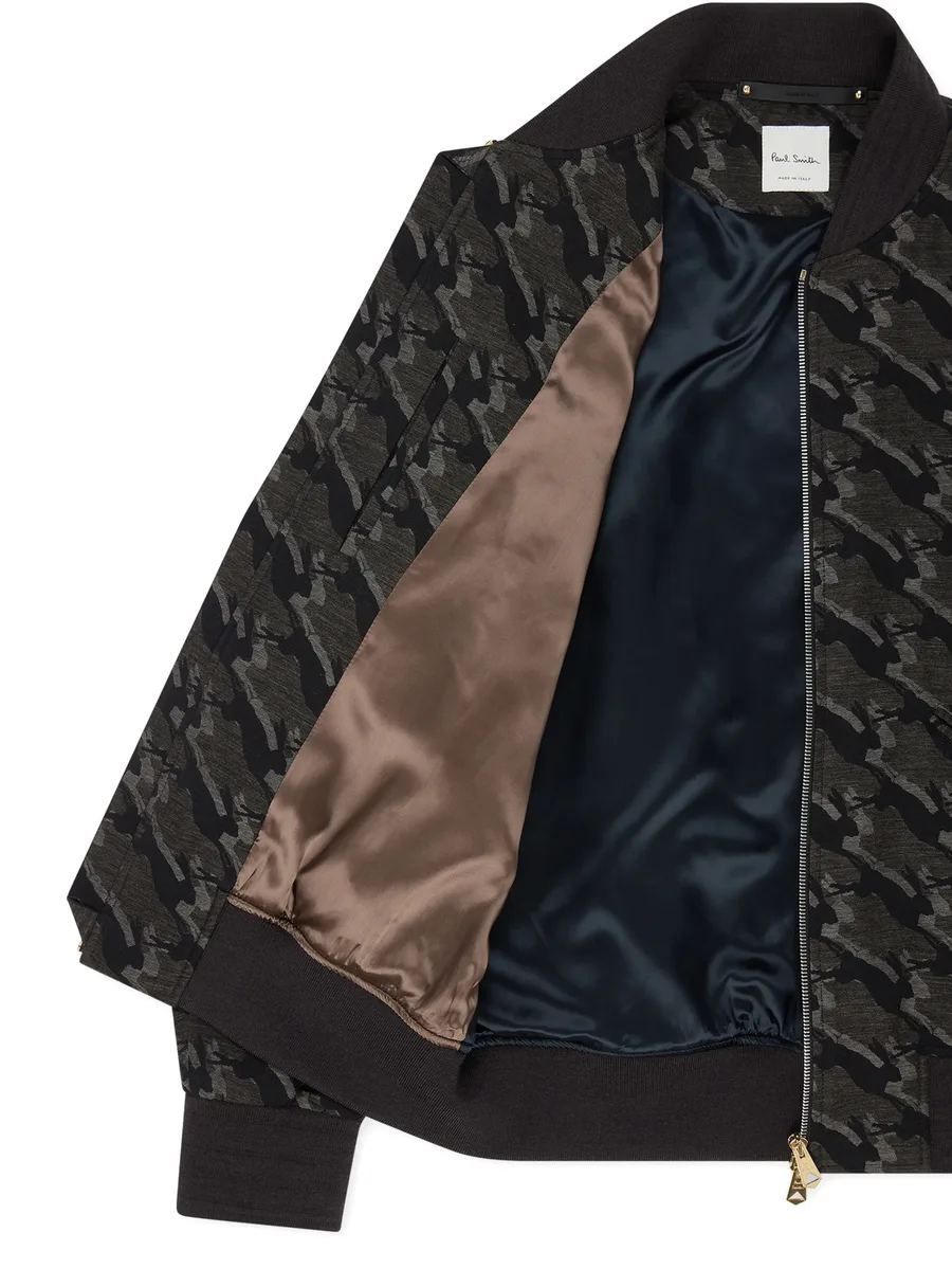 rabbit-patterned zip bomber jacket 13