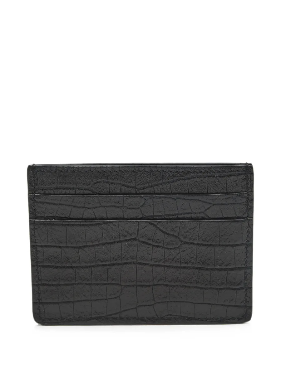 croc-embossed leather cardholder 2