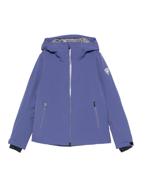 hooded zip-front jacket