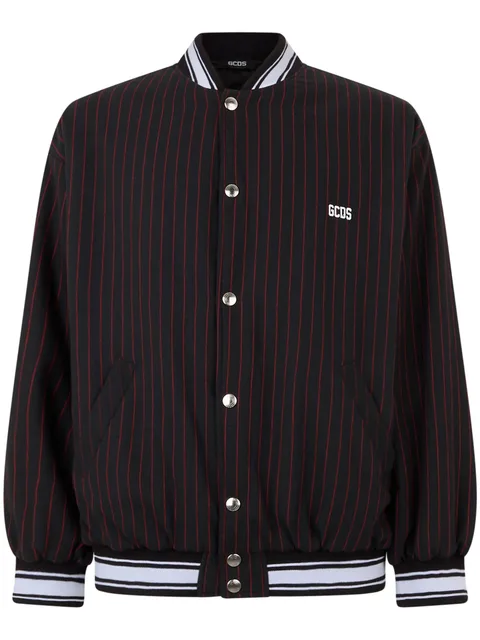 Pinstripe Clown bomber jacket