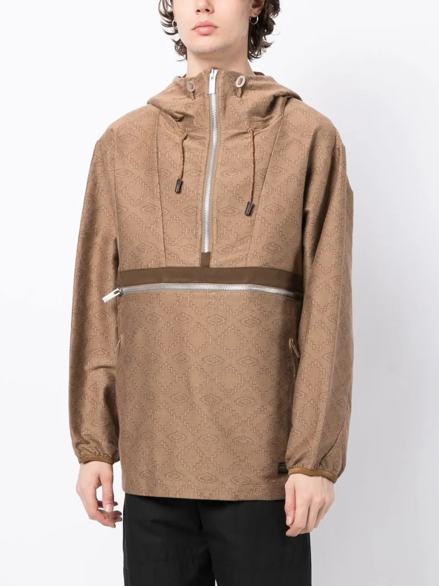 geometric pattern half-zipped jacket 5
