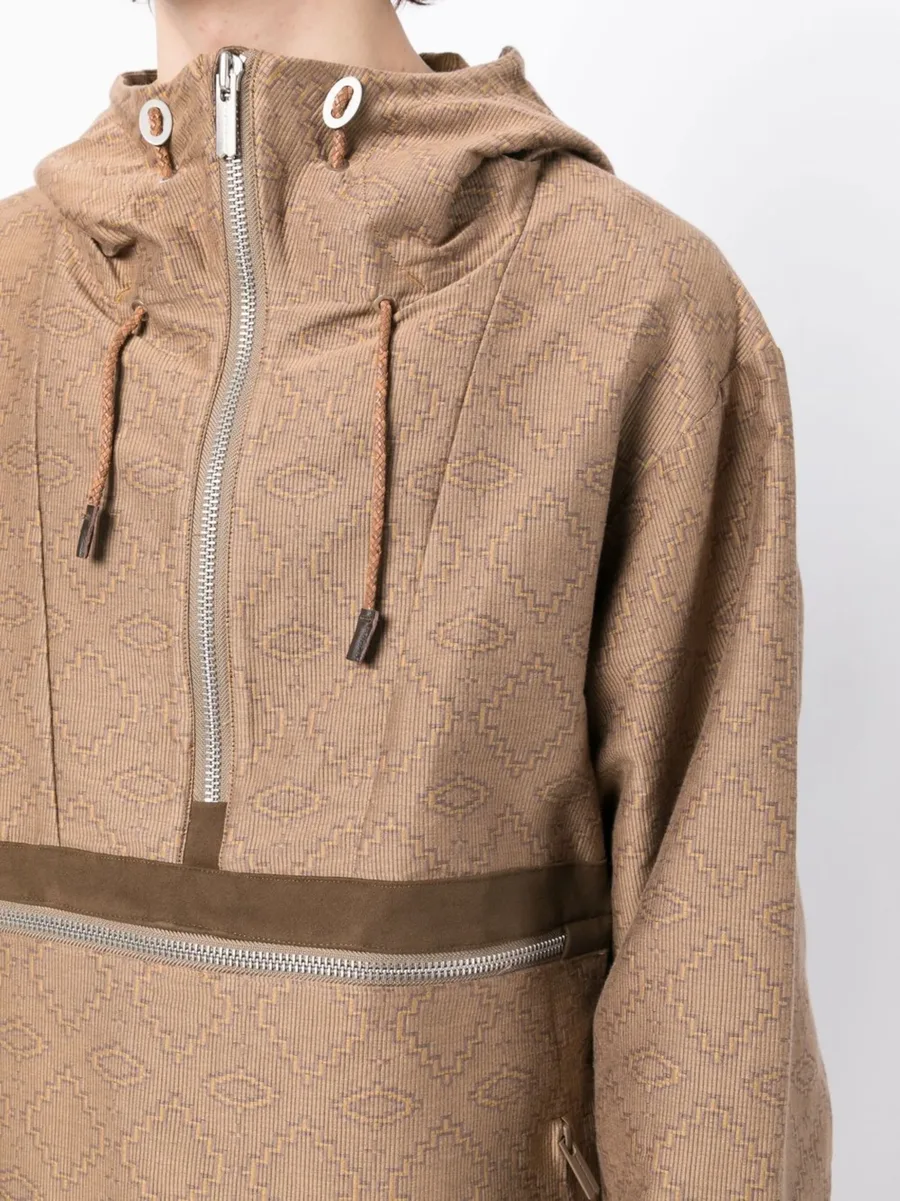 geometric pattern half-zipped jacket 9