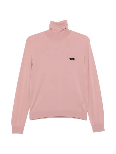 logo-plaque roll-neck sweater
