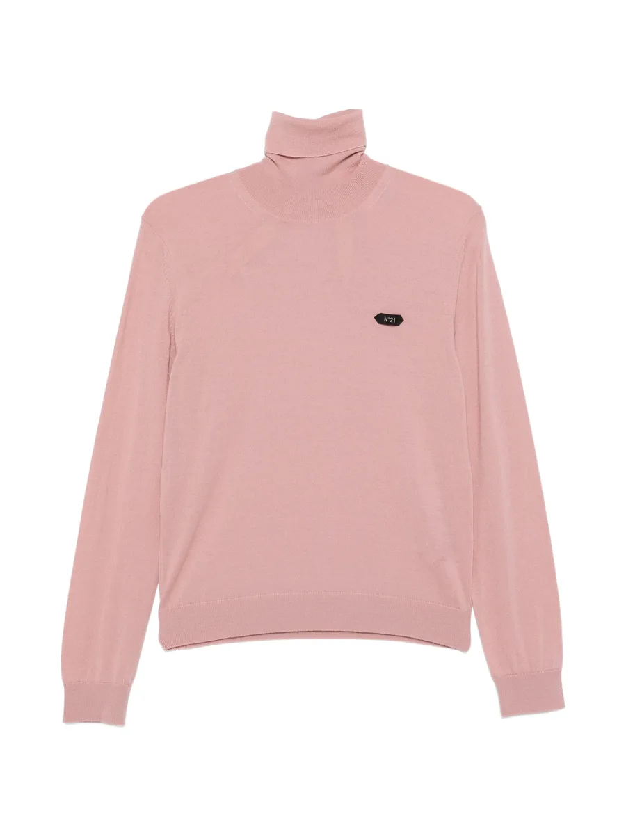 logo-plaque roll-neck sweater 2