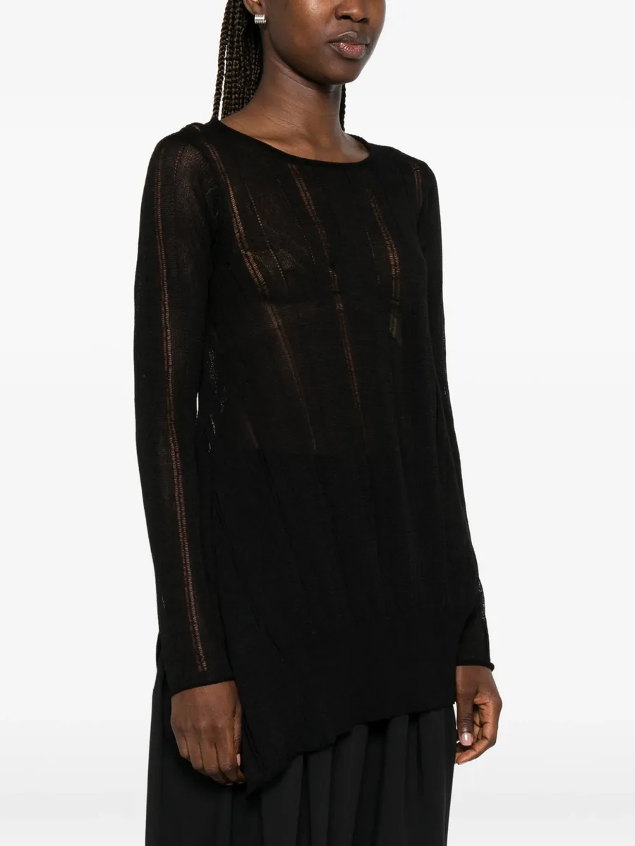 asymmetric-hem sweater 5