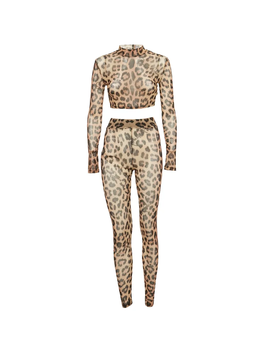mesh leopard-print set 2