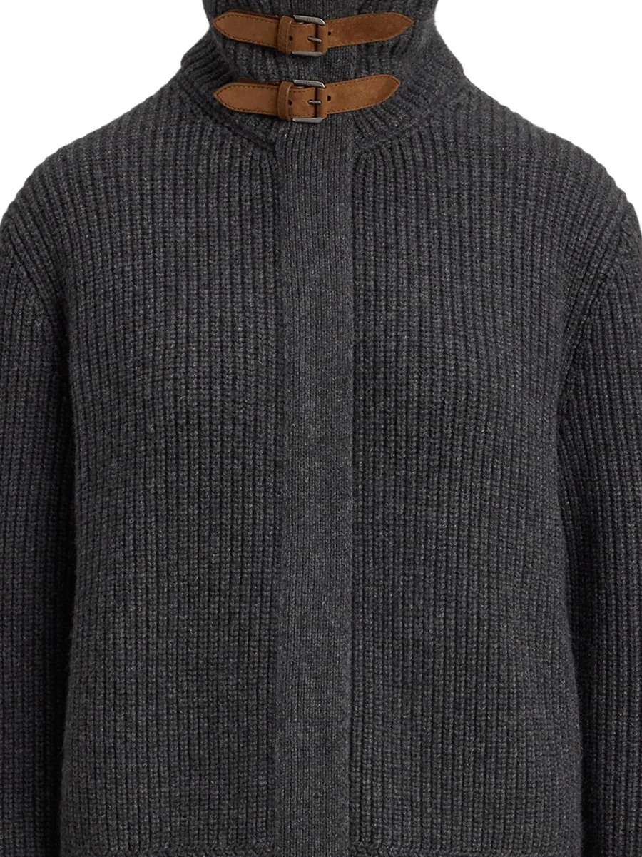 ribbed buckled-neck cardigan 4