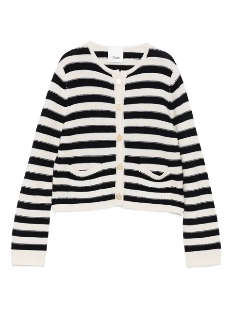 striped button cardigan