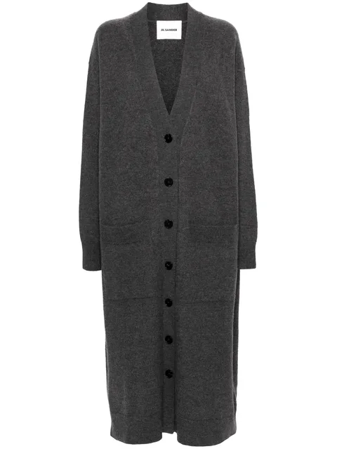V-neck wool cardigan