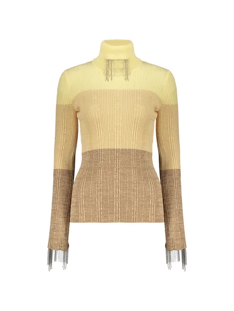 colour-block fringe-detail sweater