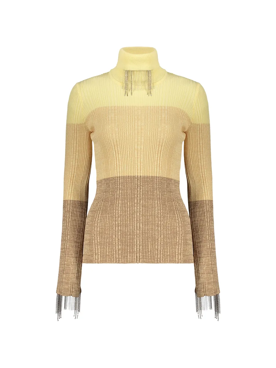 colour-block fringe-detail sweater 2