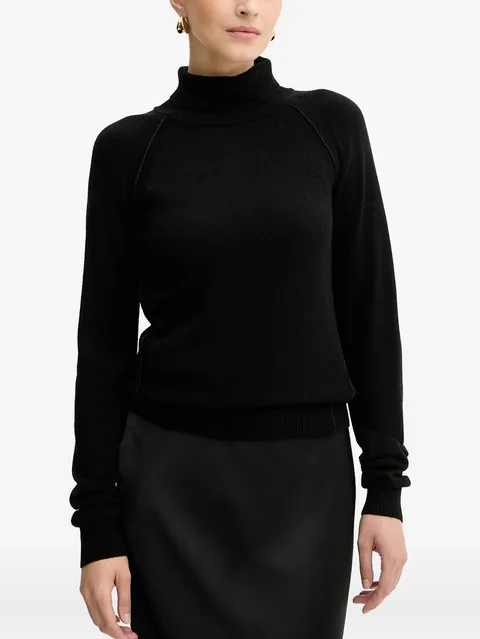 roll-neck logo sweater