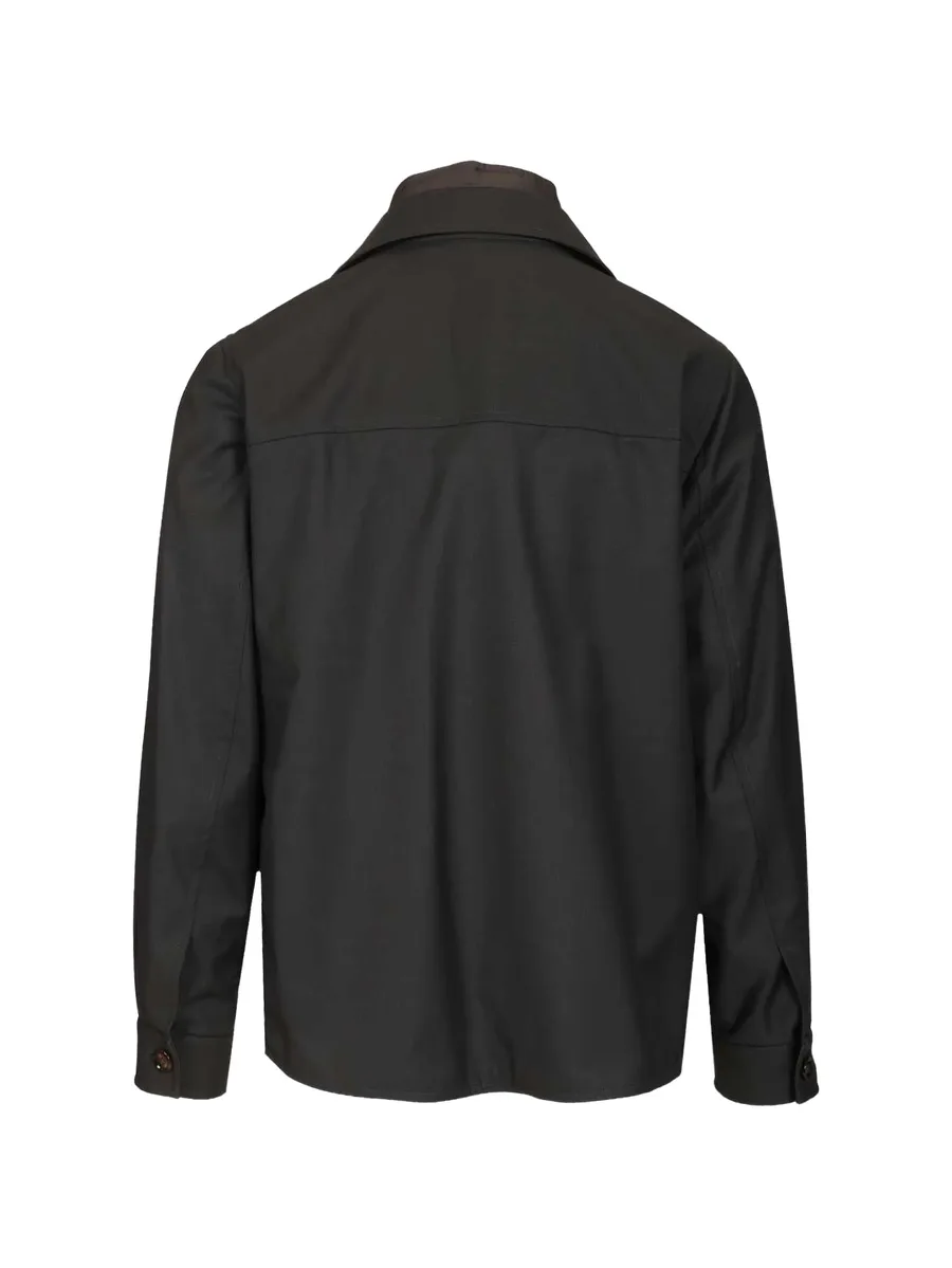 Dulac-Pum buttoned chest-pocket overshirt 4
