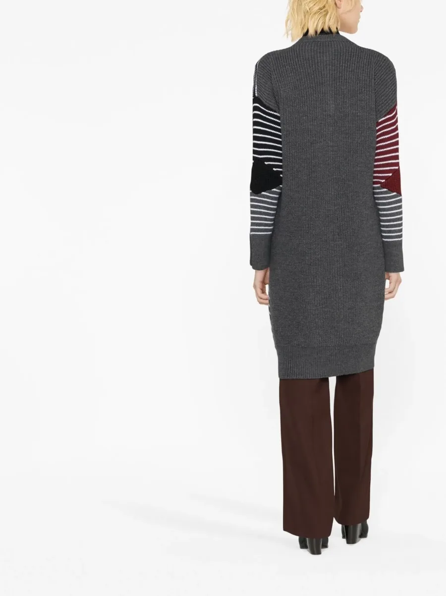 S by S 3D striped virgin wool cardi-coat 6