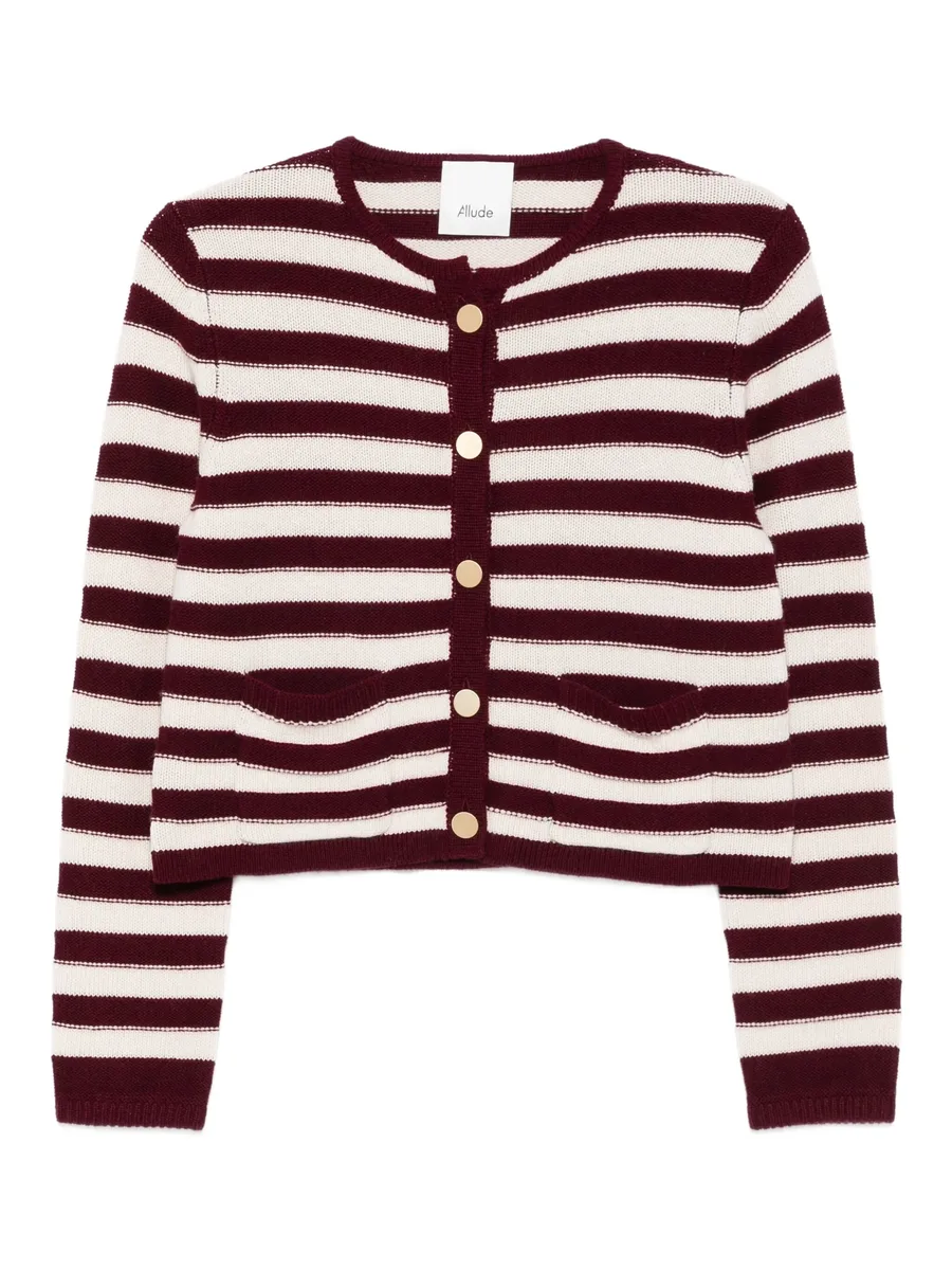 striped-button cardigan 2