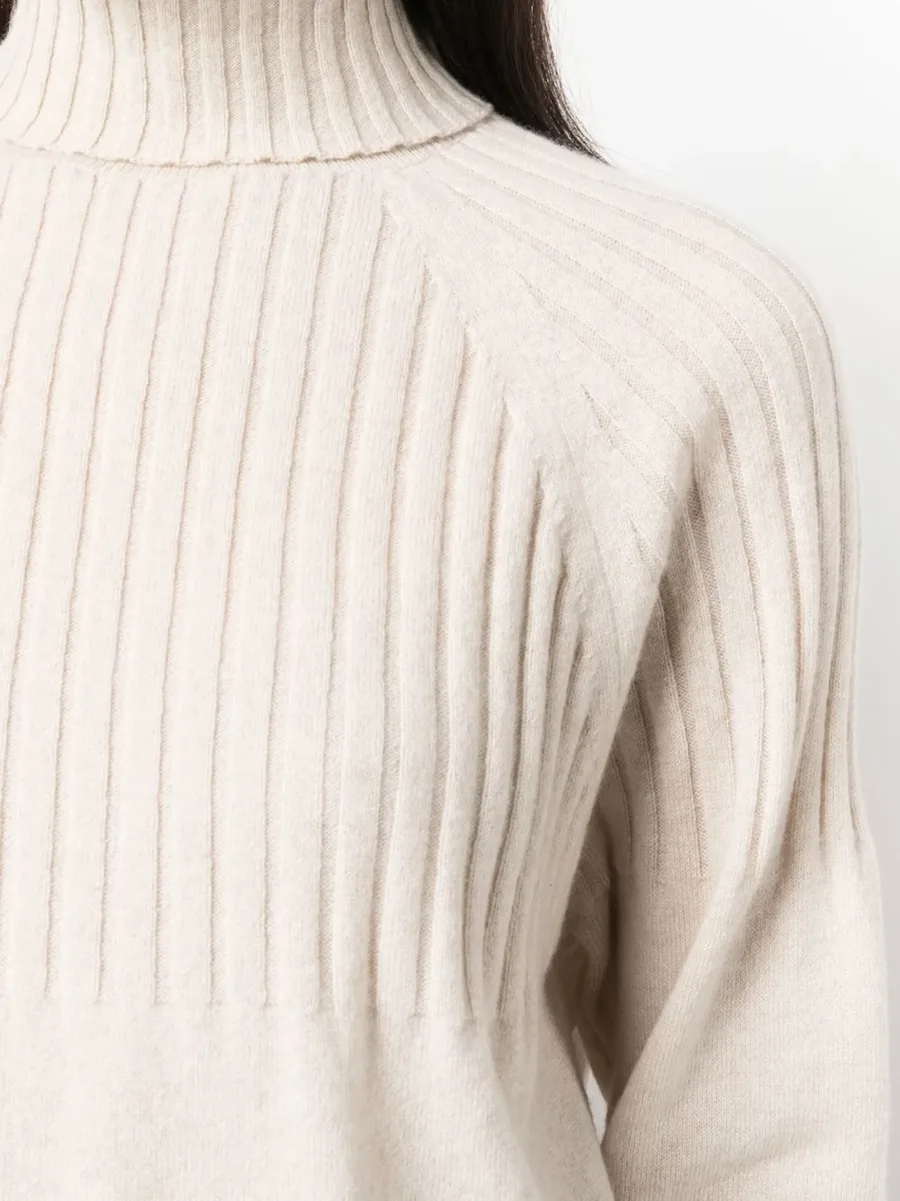 ribbed high-neck cashmere jumper 9