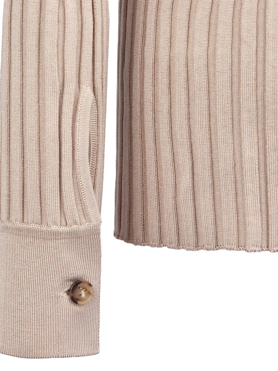 ribbed chest-pocket cardigan 6