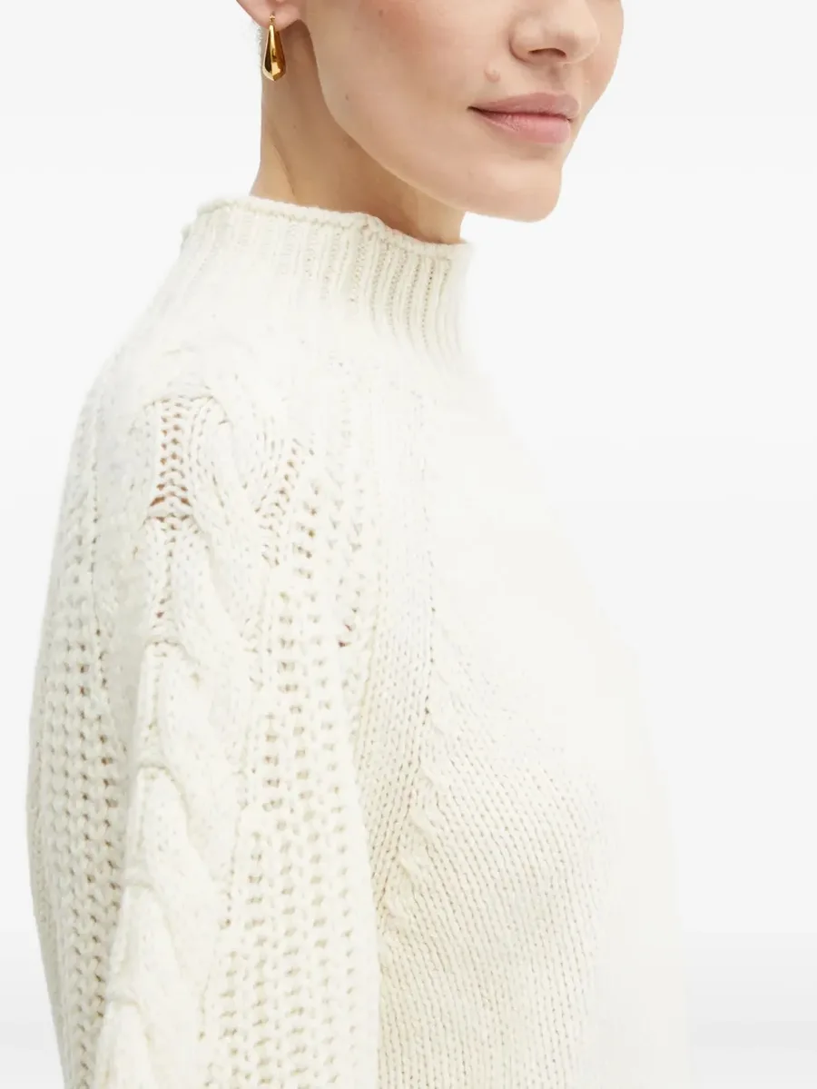 cable-knit balloon-sleeve sweater 8
