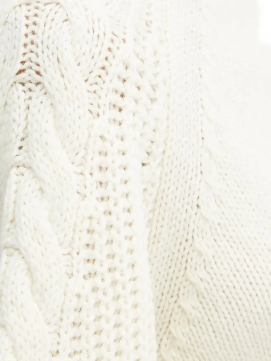 cable-knit balloon-sleeve sweater 9