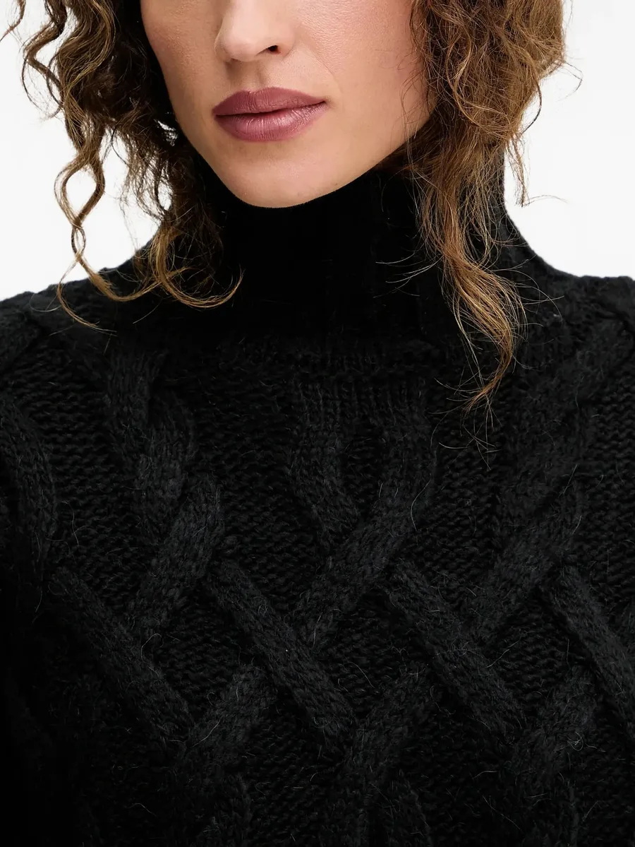 cable-knit roll-neck sweater 10