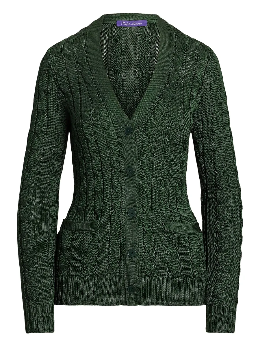 cable-knit silk cardigan 2