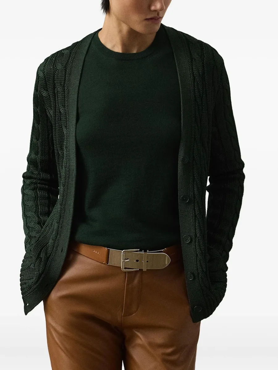 cable-knit silk cardigan 8
